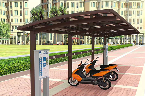 社区铝合金充电桩雨棚_电瓶车